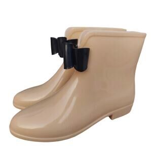 tan Rubber ankle Rain Booties by Henry Ferrera sz 10